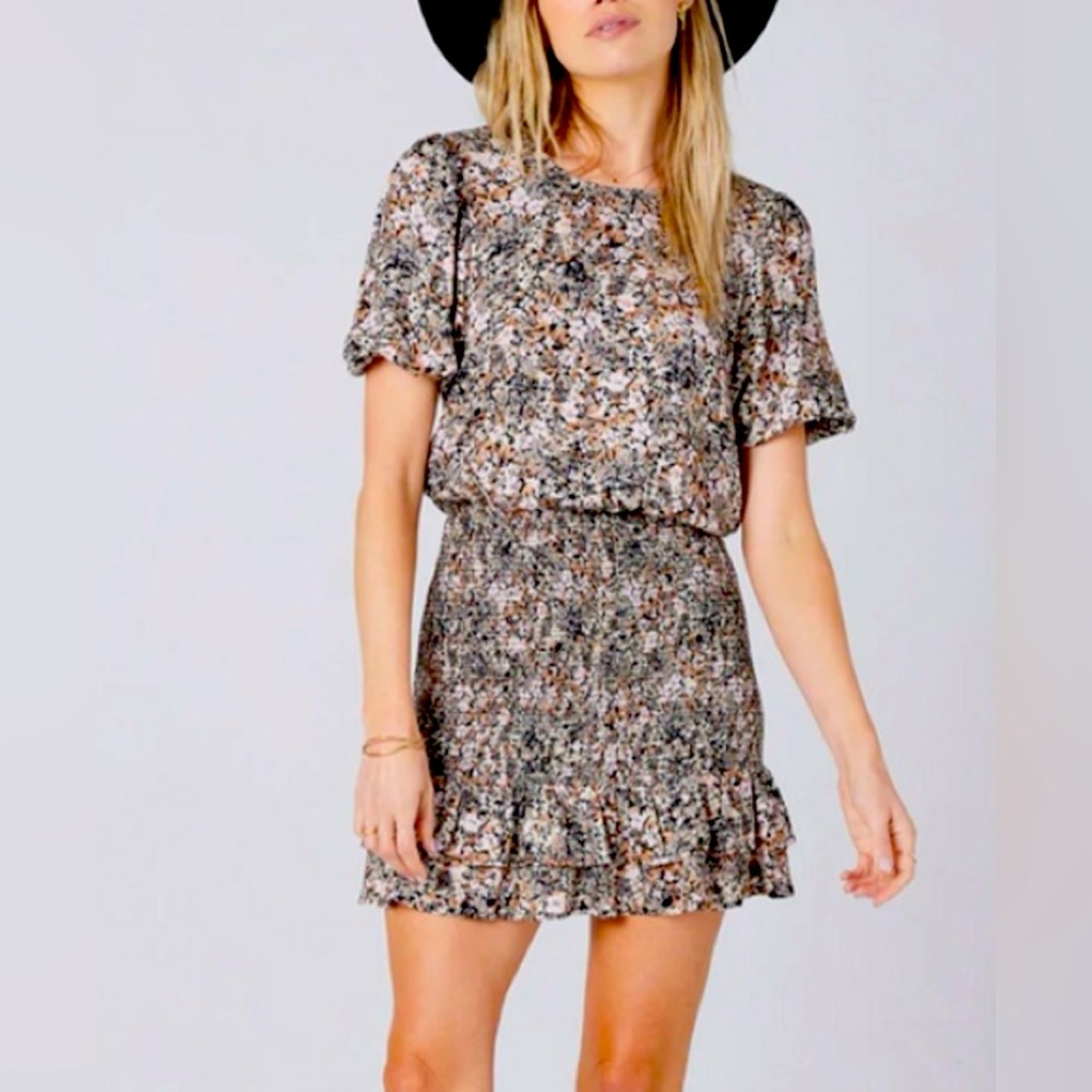New Saltwater Luxe Addison Floral Mini Dress In Blossom Field Anthro Sz Sm